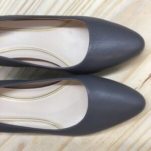 Cole Haan Women's Gray Charcoal Leather Ballet Flats